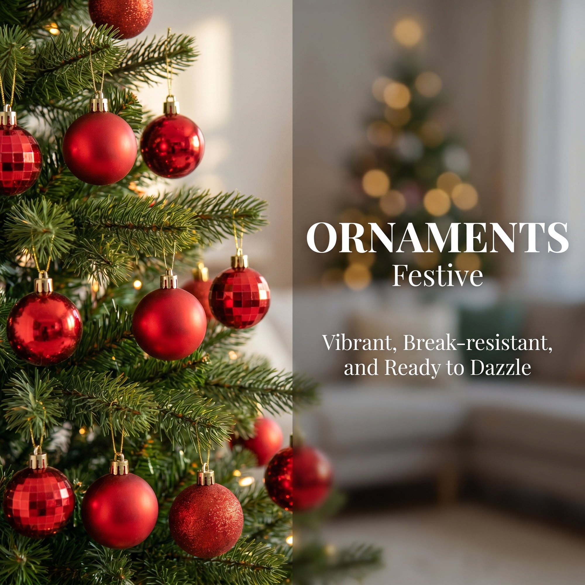 Unique Bargains 24Pcs Christmas Tree Hanging Baubles Shatterproof Ornaments Red 1.6"