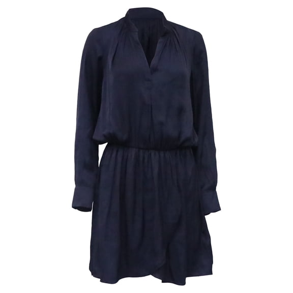 Pre-Owned Zadig & Voltaire Rinka Long Sleeve Mini Dress in Navy Blue Polyester