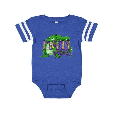

Inktastic Mardi Gras alligator with beads Gift Baby Boy or Baby Girl Bodysuit