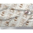 thumbnail image 2 of Soimoi Brown Cotton Voile Fabric Caramel & Americano Coffee Beverages Print Fabric by Yard 42 Inch Wide, 2 of 3