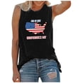 thumbnail image 1 of Tops sin mangas del día de la independencia de las mujeres Tops de chaleco sin mangas con estampado de cuello redondo Pompotops  lopia988576, 1 of 1