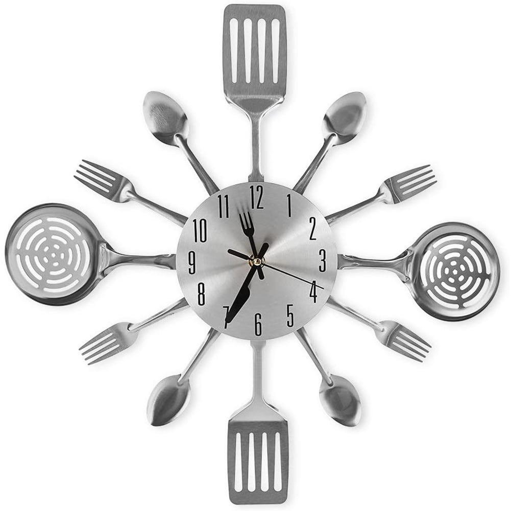 Large Kitchen Wall Clocks with Spoons and Forks,Great Home Decor and