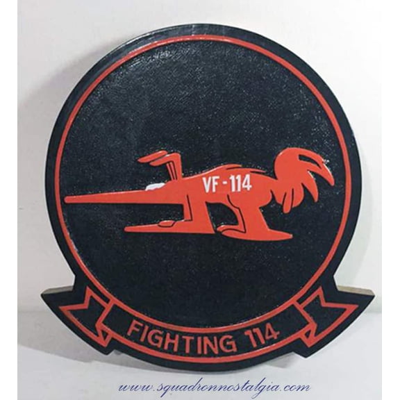 VF-114 Aardvarks Plaque, 14, Mahogany