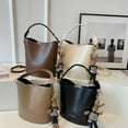 thumbnail image 2 of Decodeary PU High-end Retro Commuting Versatile Bucket Bag Trendy And Durable Practical Spacious Women Bag Khaki, 2 of 6