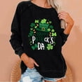 thumbnail image 2 of Goodeals Happy St. Patrick's Day Sweatshirts Women Cute Long Sleeve Crewneck Shirts Casual Loose Clover Shamrock Graphic Tops Irish Gift Pullover(Black,L), 2 of 5
