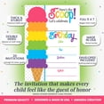 thumbnail image 2 of Rainbow Ice Cream Cone Birthday Invitations for Kids, 20 Fill-In Cards with Envelopes, 5x7 Children's Birthday Party Invitations, Birthday Party Supplies, Made in USA by Amanda Creation, 2 of 9