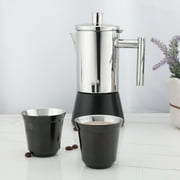 Easyworkz Stainless Steel Espresso Cup 2pcs-Set Double Wall Insulated Demitasse Cups, 2.5 oz Black