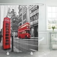 thumbnail image 1 of SUTTOM Noir Bus Flotte Rue Londres UK Sélective Couleur Rouge Rideau de Douche 60x72 Pouces, 1 of 1