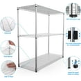 thumbnail image 4 of 3 Tier Wire Shelving Unit, NSF Metal Shelf 1050lbs Capacity Adjustable Shelves Organizer Rack with Shelf Liners for Home Kitchen Office Garage Bedroom Basement, 48" H x 48" L x 18" D, 4 of 7