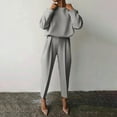 thumbnail image 2 of Turilly Two Piece Outfits for Women Fashion Loose Solid Long Sleeve Pullovers Casual Women's 2 Piece Tracksuits Set, 2 of 6