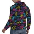 thumbnail image 6 of Pofeuu Graffiti Art Print Mens Casual Hooded Collar Drawstring Hoodies Pullover Sweatshirts Casual Long Sleeve Shirts-X-Large, 6 of 7