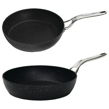 The Rock by Starfrit Fry Pan with Stainless Steel Handle 10" and Fry Pan with Stainless Steel Handle 12"