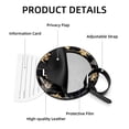 thumbnail image 4 of Bats 2pcs PU Leather Round Bag Tags with Privacy Cover and Name ID Tag - Suitcase Tags for Travel Luggage, Handbags, Backpacks, School Bags, 4 of 6