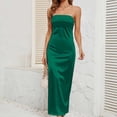 thumbnail image 1 of Pisexur Robe à Manches Courtes à Col en V pour Femme, Décontractée, Couleur Unie, Poitrine Enveloppée, Dos Élastique, Robe en Satin pour Femme, Robe, 1 of 7