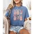 thumbnail image 4 of Retro Floral Bunnies Shirt for Women and Teens Girly Coquette Easter Bunny Tee Blue Jean Shirt Adult Medium, 4 of 4