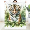 thumbnail image 2 of FCXZI Tiger Cub Fuzzy Fluffy Soft Cozy Flannel Blanket, Multi-Purpose 50x60in, 2 of 7