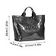thumbnail image 3 of Bolso de mano de PVC Yuanzi para mujer, de gran capacidad y color liso, práctico bolso de trabajo y universidad con estampado de letras, para uso diario, viajes, 33 x 14 x 30 cm, ligero y duradero., 3 of 7