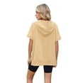 thumbnail image 5 of Women'S Loose Zip Hooded T-Shirt  Yellow XXL, 5 of 7