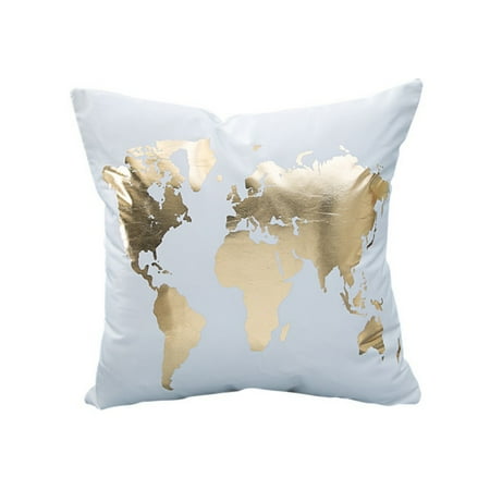Throw Pillows Gold Tommyfit Modern Golden Silver Printing Sofa Bed Waist Throw Pillow Case Home Car Decoration ()