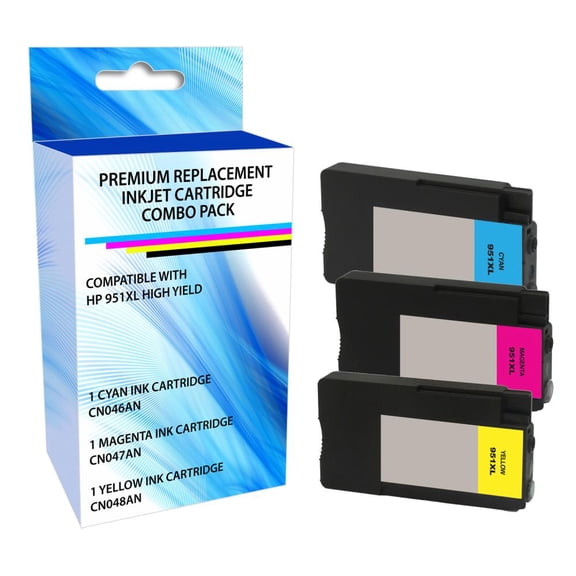 Remanufactured eReplacements Ink Cartridge - Alternative for HP 951XL Cyan, Magenta, Yellow