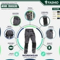 thumbnail image 3 of Skylinewears Men Utility Work Pants Cordura Safety Trouser Cargo Knee Reinforced Heavy Duty Pants Gray W32-L32, 3 of 6