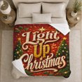 thumbnail image 5 of Light Up Christmas Golden Text Festive Holiday, Festive Holiday Scene, Warm Flannel Blanket for Living Room and Reading Nook, Art Lovers Christmas Gift, Festive Home Decor, 5 of 9