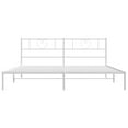 thumbnail image 2 of vidaXL Metal Bed Frame with Headboard White 183x213 cm, 2 of 5