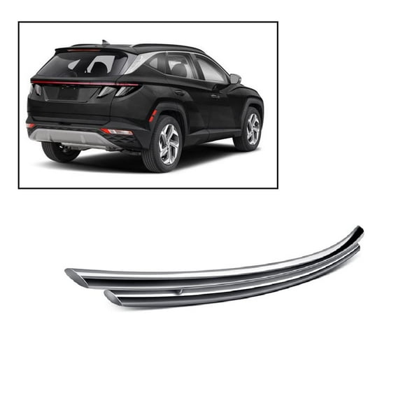 Black Horse Rear Bumper Guard Double Layer Stainless Steel Compatible with 2018-2023 Hyundai Santa Fe-CRDL-HY301S