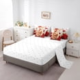 thumbnail image 3 of Ensemble de Literie Grand 7 Pcs, Ensemble de Literie Kawaii Cochon d'Inde, Ensemble de Literie Fleurs Rouges Roses, Ensemble de Draps Animaux Sauvages Mignons avec Couette, 3 of 6