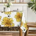 thumbnail image 4 of Summer Tablecloth 60×84 Inch, Yellow Sunflower Bumble Bee White Fall Washable Table Cover for Party Picnic Dinner Decor, 4 of 6