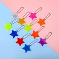 thumbnail image 2 of Llavero con forma de estrella de PVC con logotipo de advertencia nocturna y reflector para montar en la mochila escolar, 2 of 6