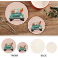 thumbnail image 3 of SKYSONIC Happy Easter Truck Bunny Trivet Round Hot Pads, Set of 2 Cartoon Carrot Pot Holder Heat Resistant Trivets Cotton Thread Weave Mats for Kitchen Counter Hot Dishes Pot Teapot Table Decor, 3 of 7