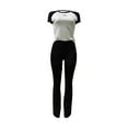 thumbnail image 3 of gbyLJF 2 Piece Sets for Women Summer Casual Workout Yoga Sweatsuit Slim Fit Crew Neck T-shirt High Waist Legging Outfits, 3 of 6