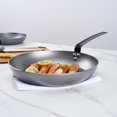 thumbnail image 3 of Met Lux 13 Inch Fry Pans, 6 No-Stick Frying Pans - Induction-Ready, Triple-Riveted, Silver Carbon Steel Cooking Skillets, Durable, For Searing, Sauteing, And Browning Food - Restaurantware, 3 of 8