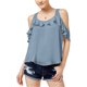 thumbnail image 1 of Blusa de Punto Crave Fame con Volantes Azul Pequeña Tejer, 1 of 1