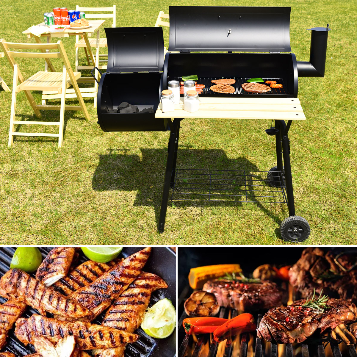 Costway Outdoor BBQ Grill Charcoal Barbecue Pit Patio Backyard Meat Cooker Smoker - image 2 of 10