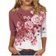 thumbnail image 2 of Fiudx Liquidación de Ofertas Flash Blusa Holgada con Estampado de Pascua y Cuello Redondo Retro de Manga Tres Cuartos a La Moda para Mujer, 2 of 4