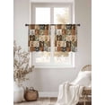 thumbnail image 3 of Floral Patchwork Sheer Curtains 54 Inch Length 2 Panels Set, Vintage Country Geometric Flower Voile Window Treatment Rod Pocket Short Kitchen Curtains Drapes for Bedroom 52"x54"x2, 3 of 7