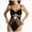 Y-Black, variant on Women's Lingerie Bodysuit Lace Sheer One Piece Sleeveless Ruffle Cami Teddy Babydoll Nightwear (White,L)