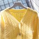 thumbnail image 5 of Cárdigans de mujer Otoño Invierno 2024 Suéter de punto con cuello en V y una botonadura Moda de primavera Cárdigan corto de punto sólido Jerséis, 5 of 5