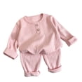 thumbnail image 6 of Spazoro Toddler Girls 2 Pieces Outfit Sets, Crew Neck Shirts and Pants Fall Long Sleeve Solid Color Soft & Breathable Casual Loungewear Sets for Home Pink Size 7-8, 6 of 7