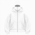 thumbnail image 2 of Godom Women Hoodie Winter Double Layer Hooded Sweatshirt with Zipper, Fleece-Lined Hip-Hop Hoodies, 2 of 5