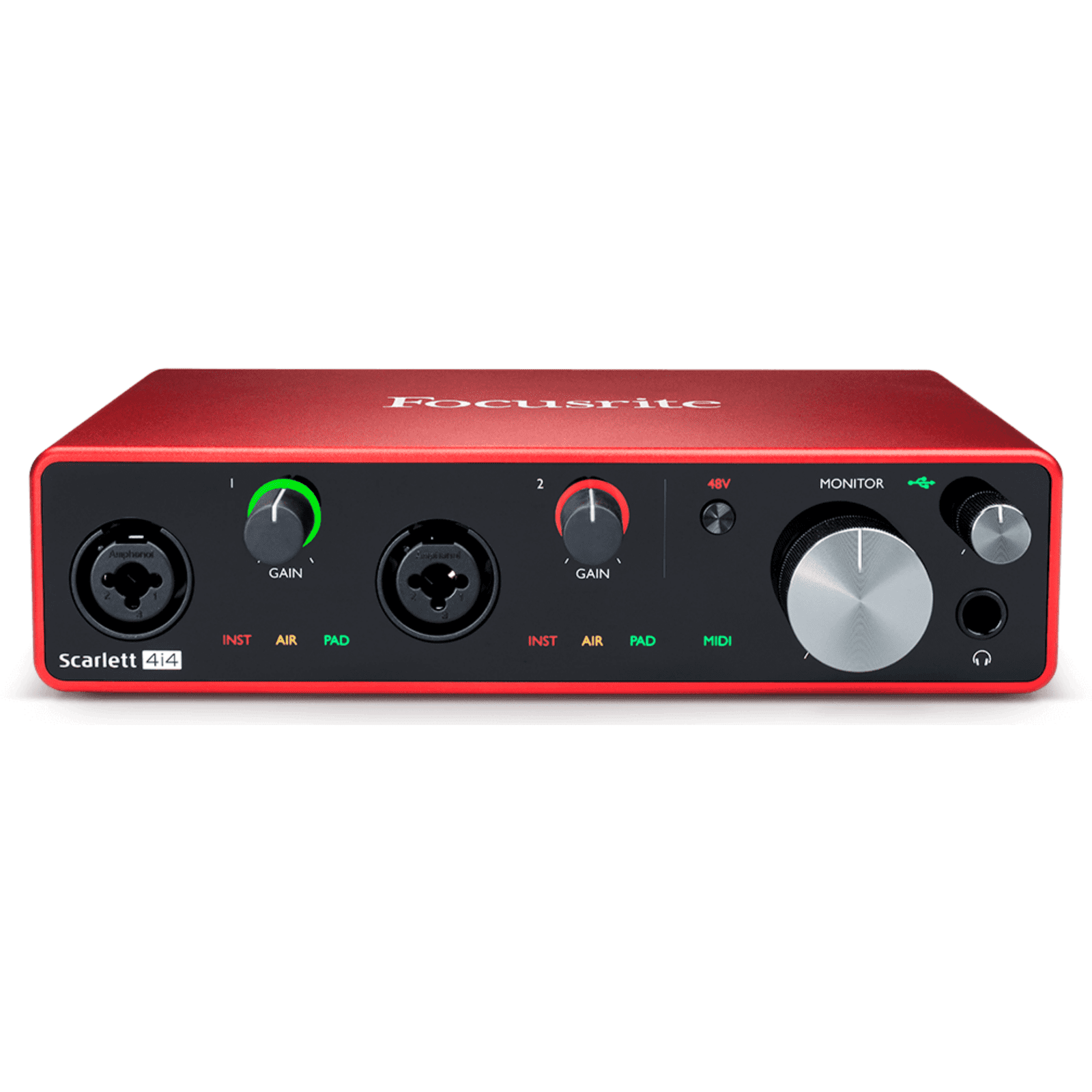 Focusrite Scarlett 4i4 3rd Gen 4-in, 4-out USB Audio Interface Bundle with XLR Cable and Polishing Cloth