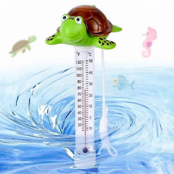 Floating Thermometer, Floating Pool Thermometers, Cartoon Animal Shape Water Thermometer with Rope for Indoor Outdoor Swimming Pools (Thermometer B)