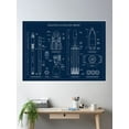 thumbnail image 2 of Spacex: Falcon 9 & Falcon Heavy (Navy Blueprint) Poster Wall Art, Modern Wall Decor, 16x24 UNFRAMED, 2 of 3