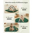 thumbnail image 5 of Baby Play Gym & Activity Mat, Leaf Shaped Baby Play Mat with 6 Detachable Toys, Tummy Time Mat Promote Motor Skills & Sensory Development, Newborn Baby Essentials Gift, Jungle Green, 5 of 15