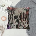 thumbnail image 2 of PRATYUS  Pillow Covers Decorative Pillowcases  Hippie Skull Flowers Design, Holiday Farmhouse Throw Pillow Case Square Cushion Cover for Home Couch Outdoor Car Decoration White, 2 of 5