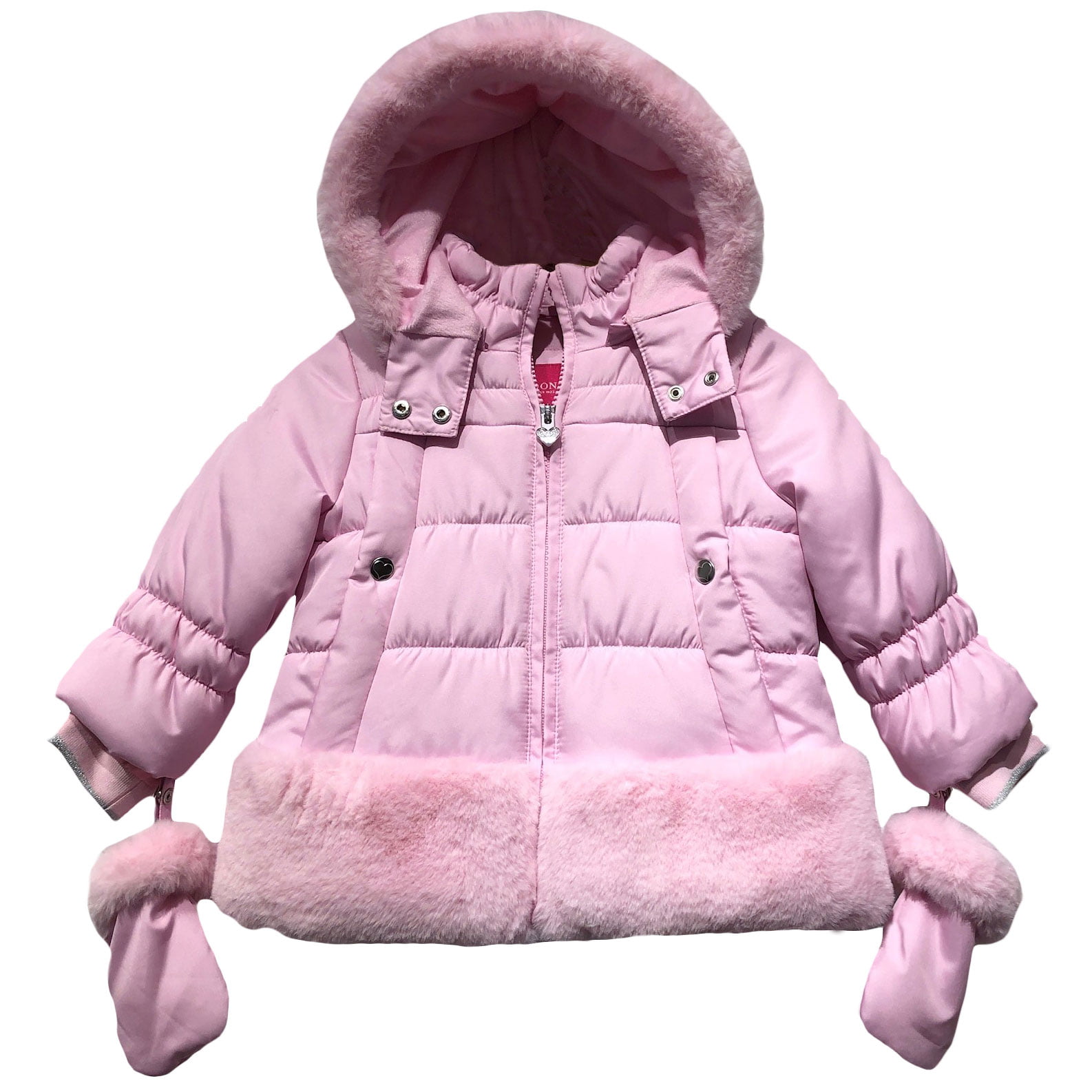 Kids Baby Girl Boy Winter Hooded Coat Floral Jacket Thick Warm Outerwear Pockets