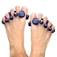 thumbnail image 1 of YogaToes® Gems® para Hombre, talla de calzado 7 en adelante. Separadores y estiradores de dedos en gel color azul metálico. ¡Alivio del dolor de pies y mejora del rendimiento atlético!, 1 of 7