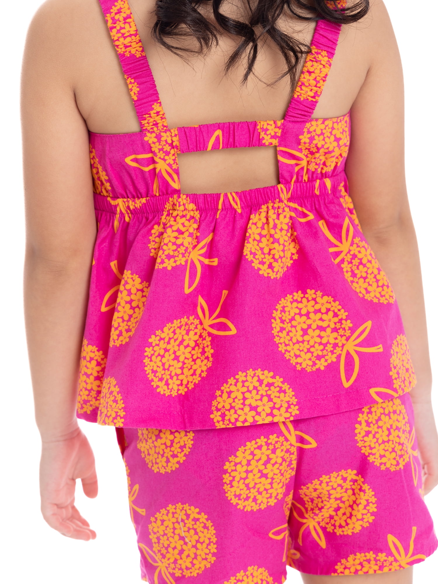 Wonder Nation Toddler Girls Cotton Poplin Print Peplum Top and Short Set, 2-Piece, Sizes 12M-5T